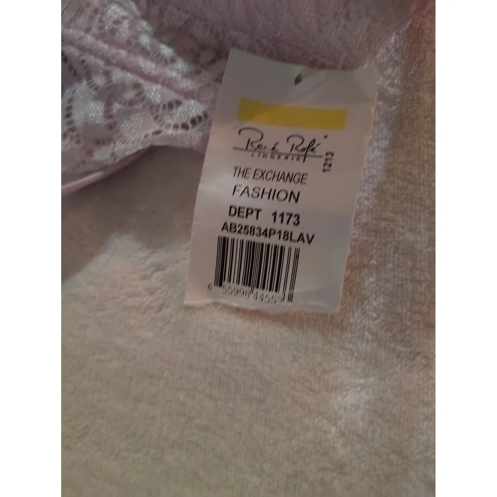 Rene Rofe Lavender Floral Lace Slight Push Up Bra 36D AB25834P18LAV - Picture 2 of 4